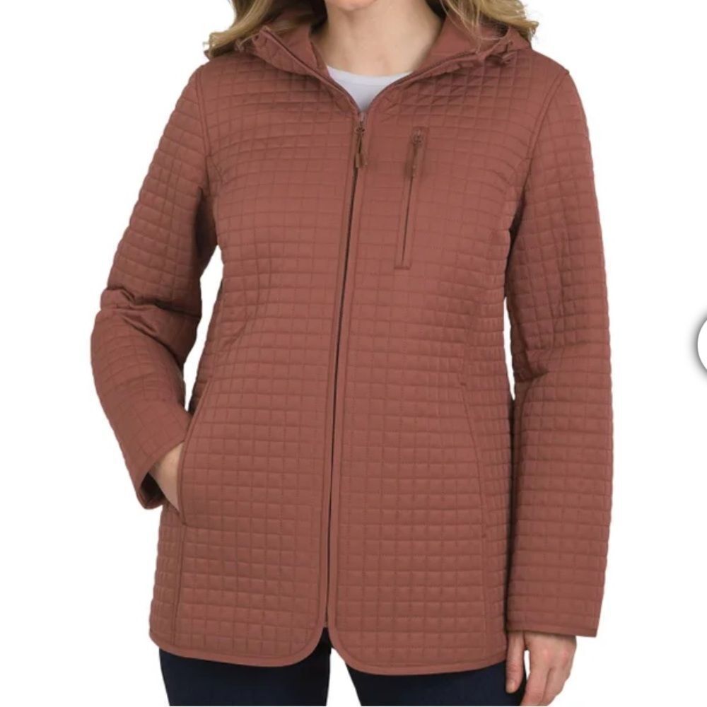 Lands' End Women's Quilted Jacket Red/Brown